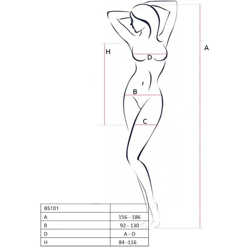 Passion - bs101 bodystocking negro talla única - — / NEGRO