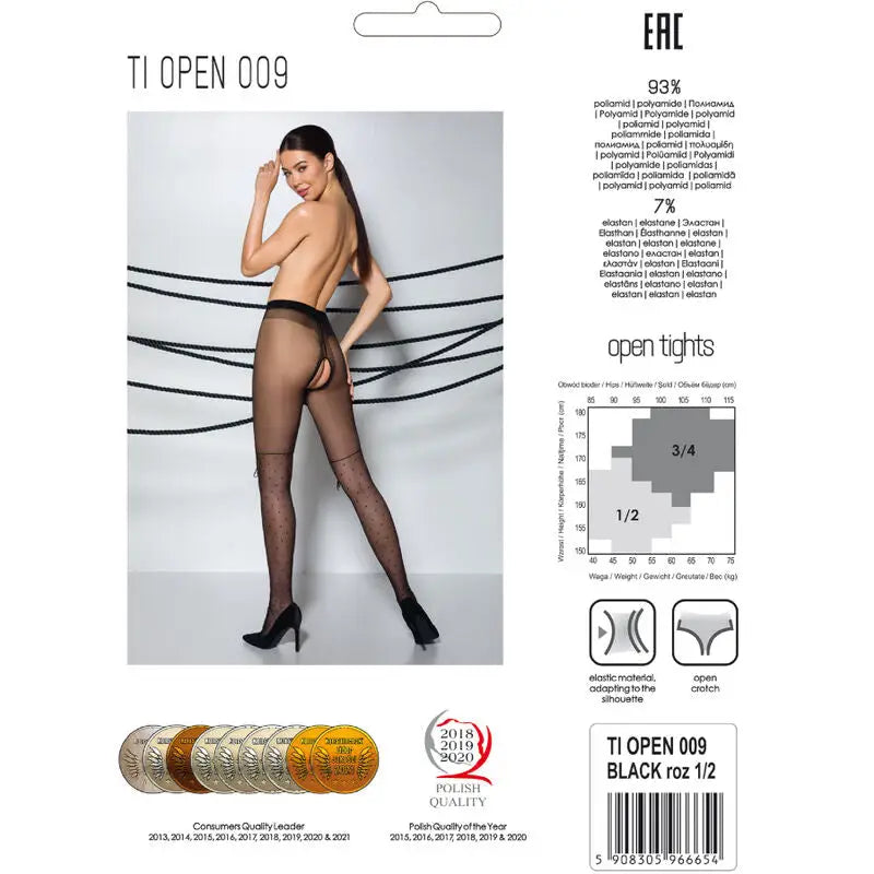 Passion - tiopen 009 medias negro 1/2 20 den - 3/4