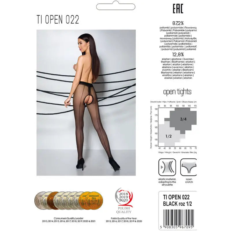 Passion - tiopen 022 medias negro 1/2 20 den - 3/4 / NEGRO