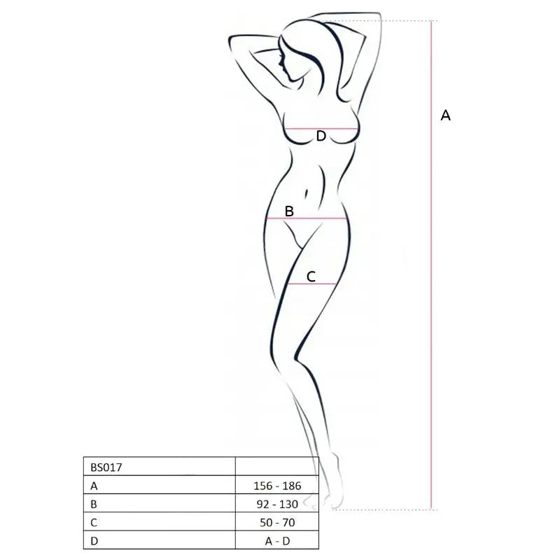 Passion - woman bs017 bodystocking negro talla única