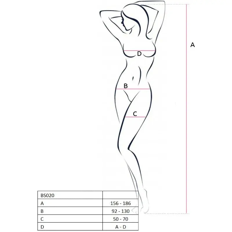 Passion - woman bs020 bodystocking negro talla única