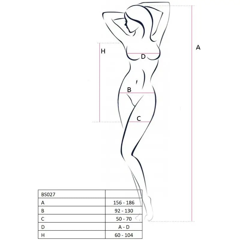 Passion - woman bs027 bodystocking estilo vestido negro
