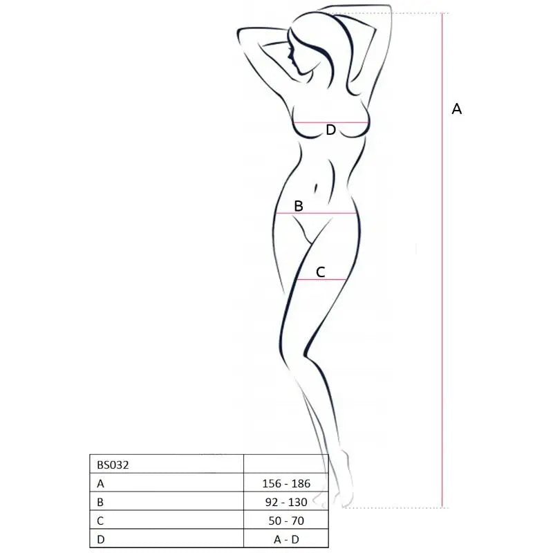 Passion - woman bs032 bodystocking negro talla única