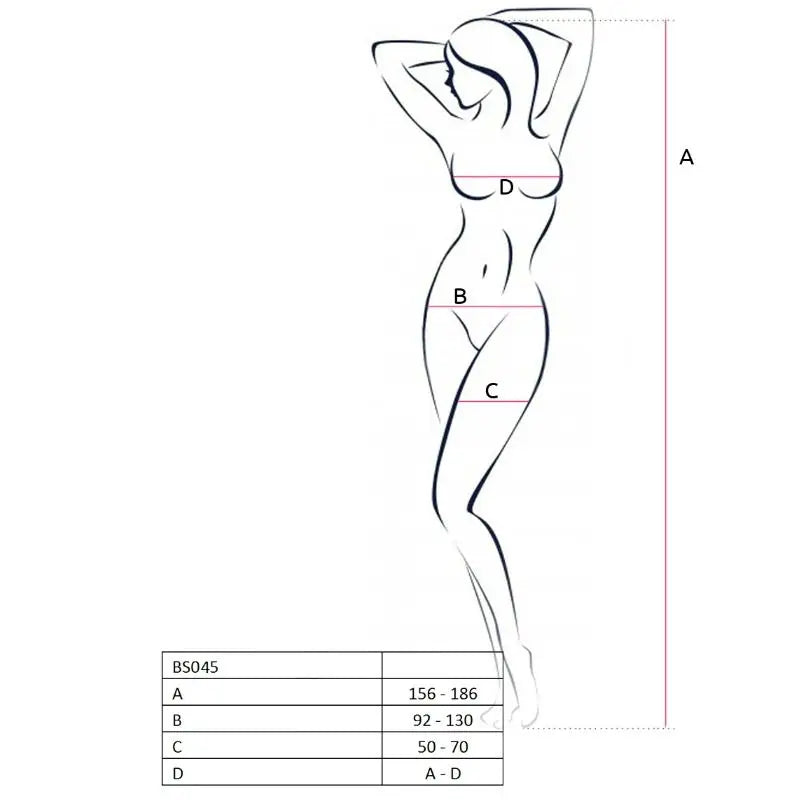 Passion - woman bs045 bodystocking negro talla única