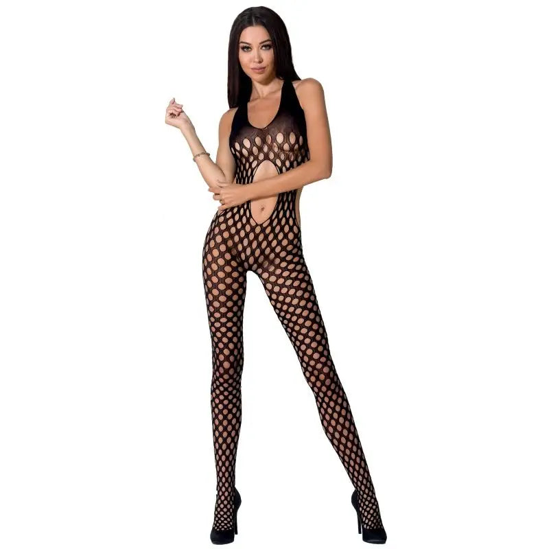 Passion - woman bs065 bodystocking negro talla única - ONE SIZE / NEGRO