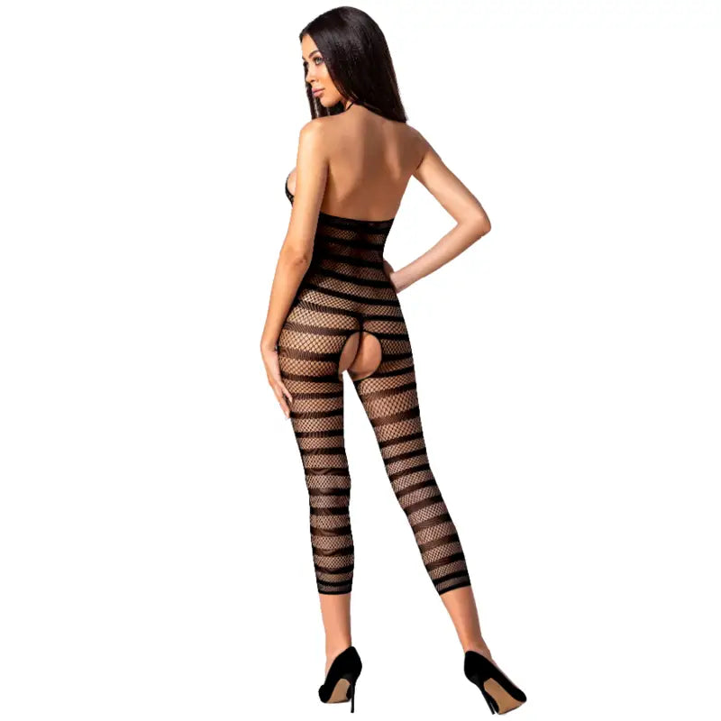 Passion - woman bs081 bodystocking negro talla única - ONE SIZE / NEGRO