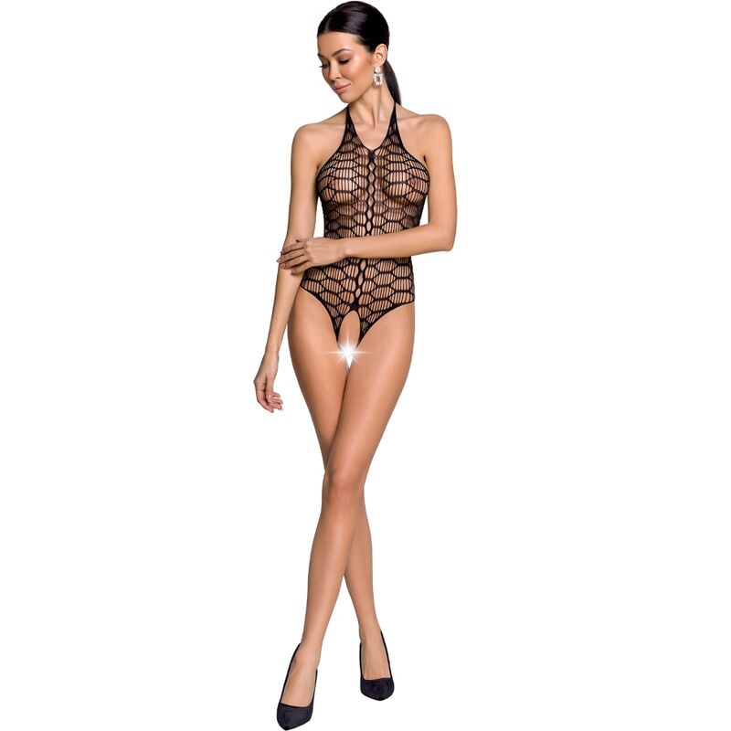 Passion - woman bs087 bodystocking negro talla única