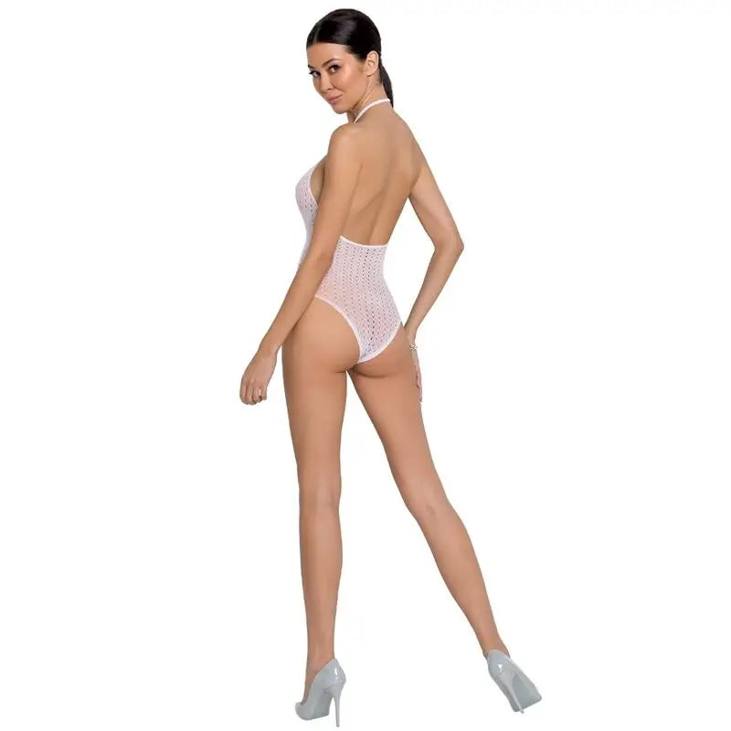 Passion - woman bs088 bodystocking negro talla única - ONE SIZE / BLANCO