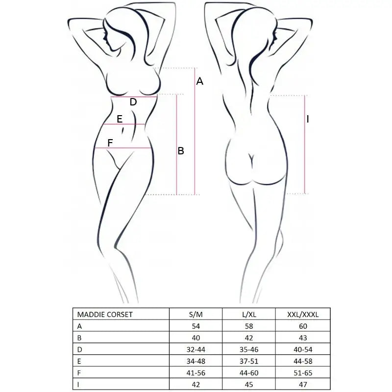 Passion - woman maddie corset negro talla s/m - S/M / NEGRO