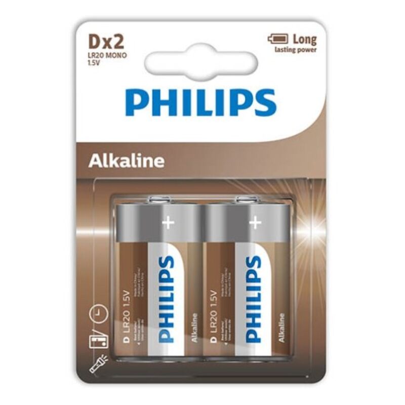 Philips - alkaline pila d lr20 blister*2