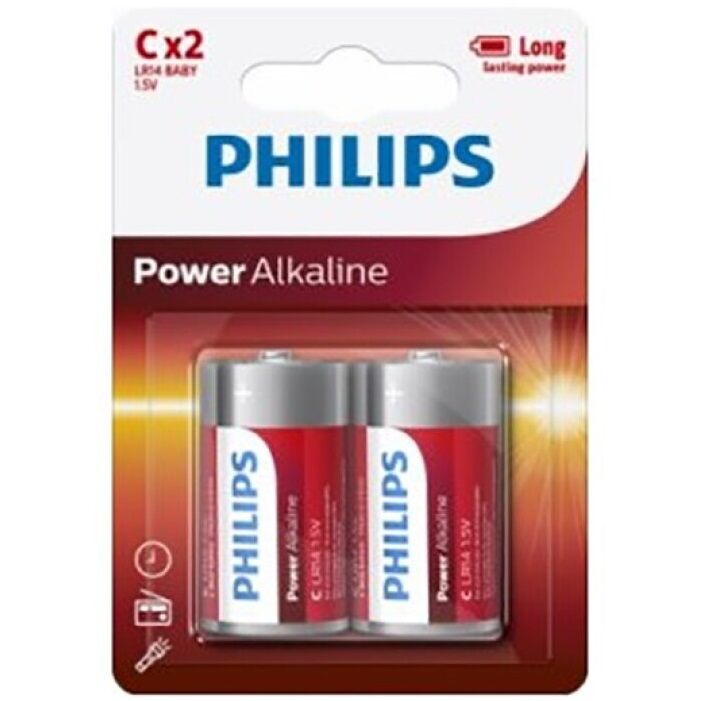 Philips - power alkaline pila c lr14 blister*2