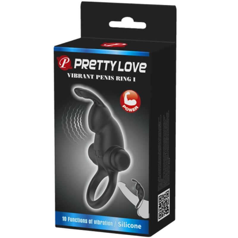 Pretty love - anillo vibrador + estimulador rabbit clítoris