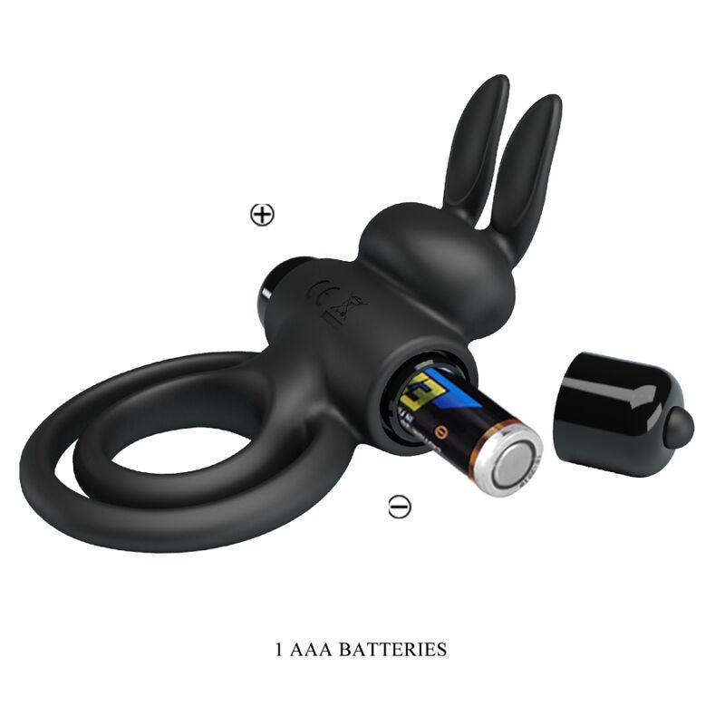 Pretty love - anillo vibrador iii conejo para pene negro