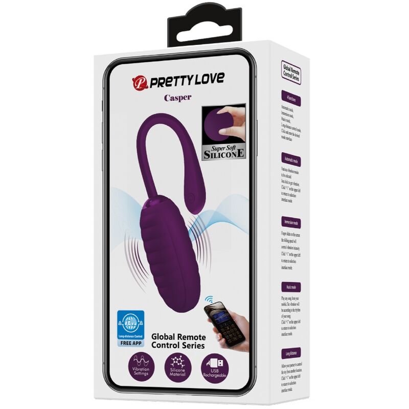 Pretty love - casper huevo vibrador recargable morado