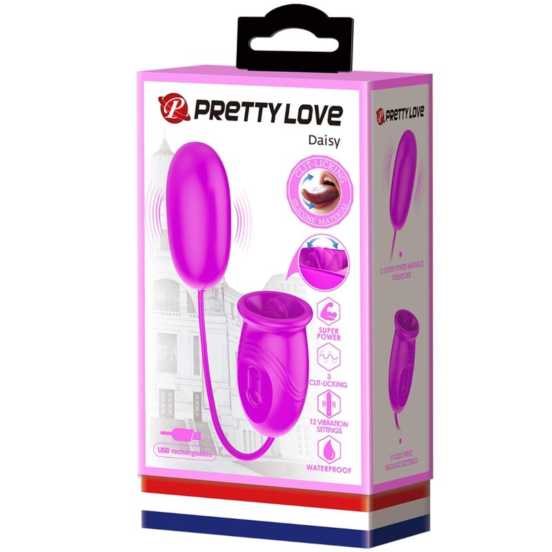 Pretty love - daisy huevo dual vibrador recargable morado