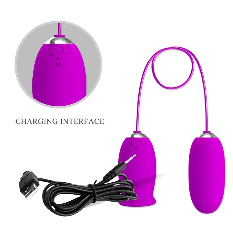 Pretty love - daisy huevo dual vibrador recargable morado