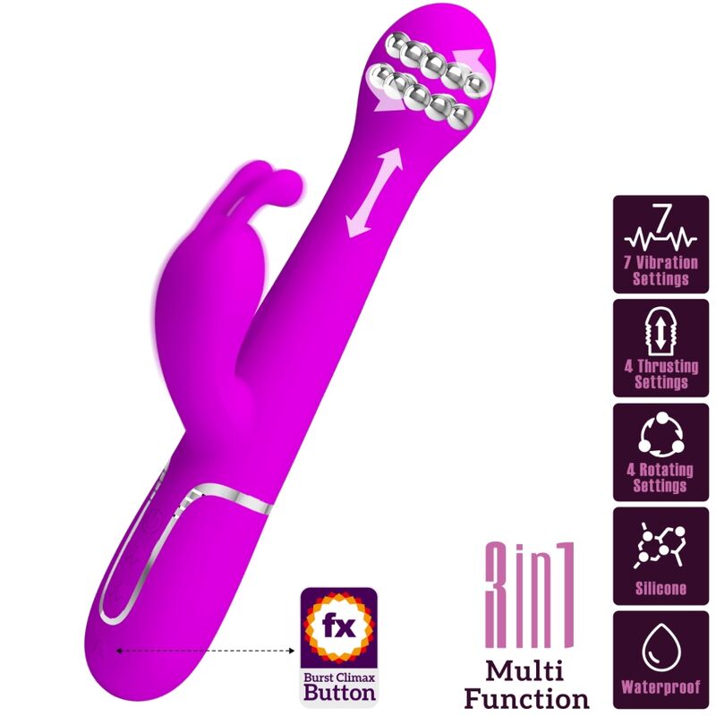 Pretty love - dejon vibrador rabbit 3 en 1 multifunción