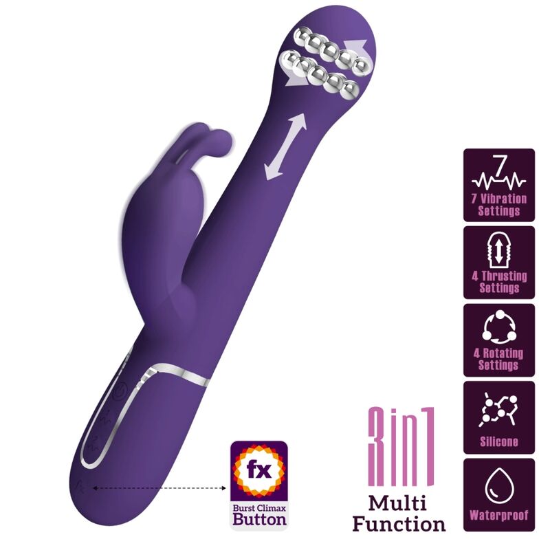Pretty love - dejon vibrador rabbit 3 en 1 multifunción