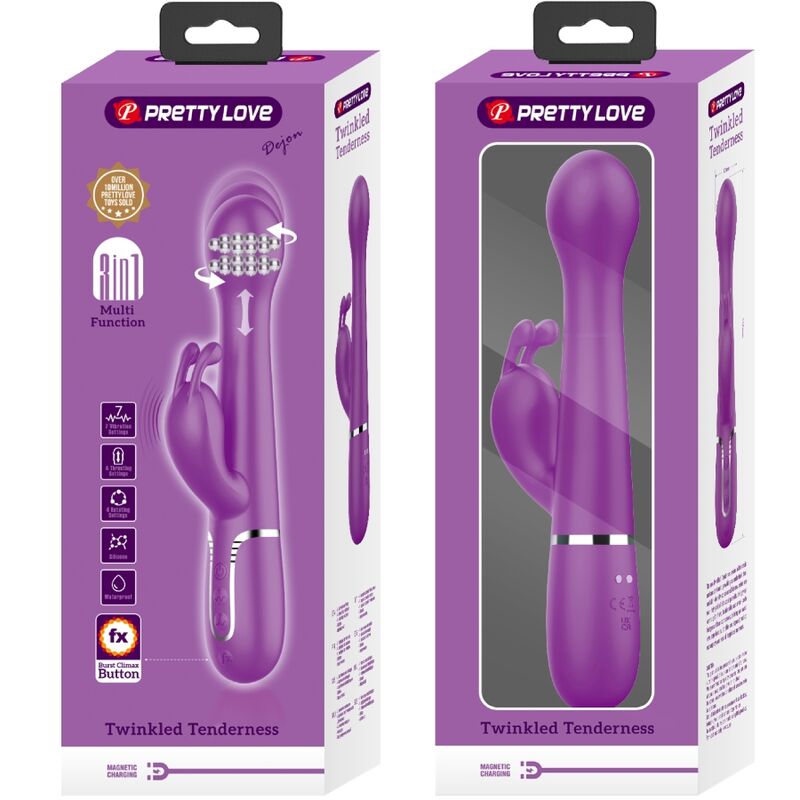 Pretty love - dejon vibrador rabbit multifunción 3 en 1