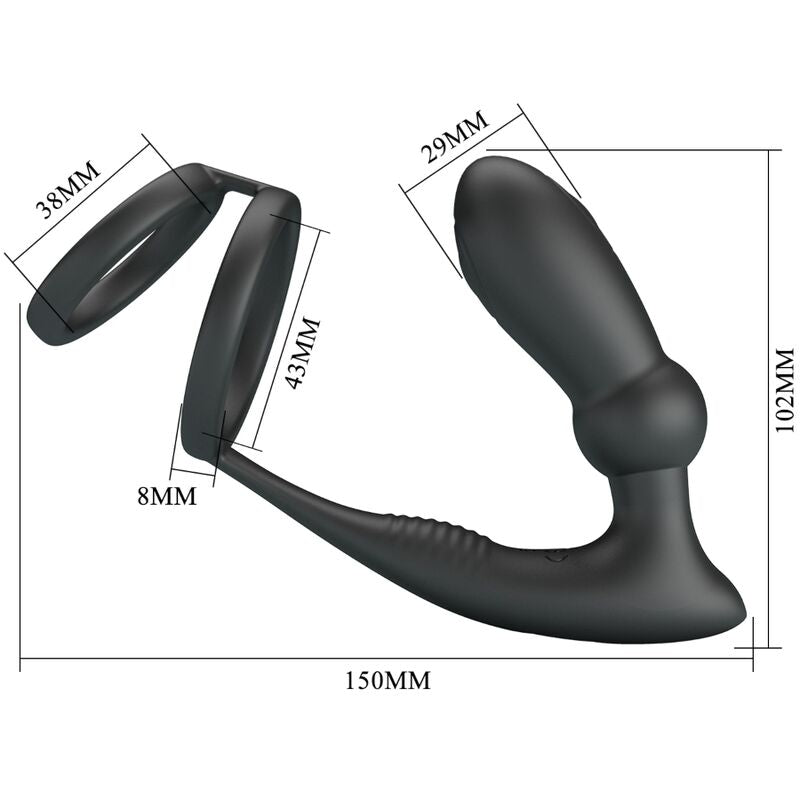 Pretty love - emoni anillo pene + plug anal 12 vibraciones