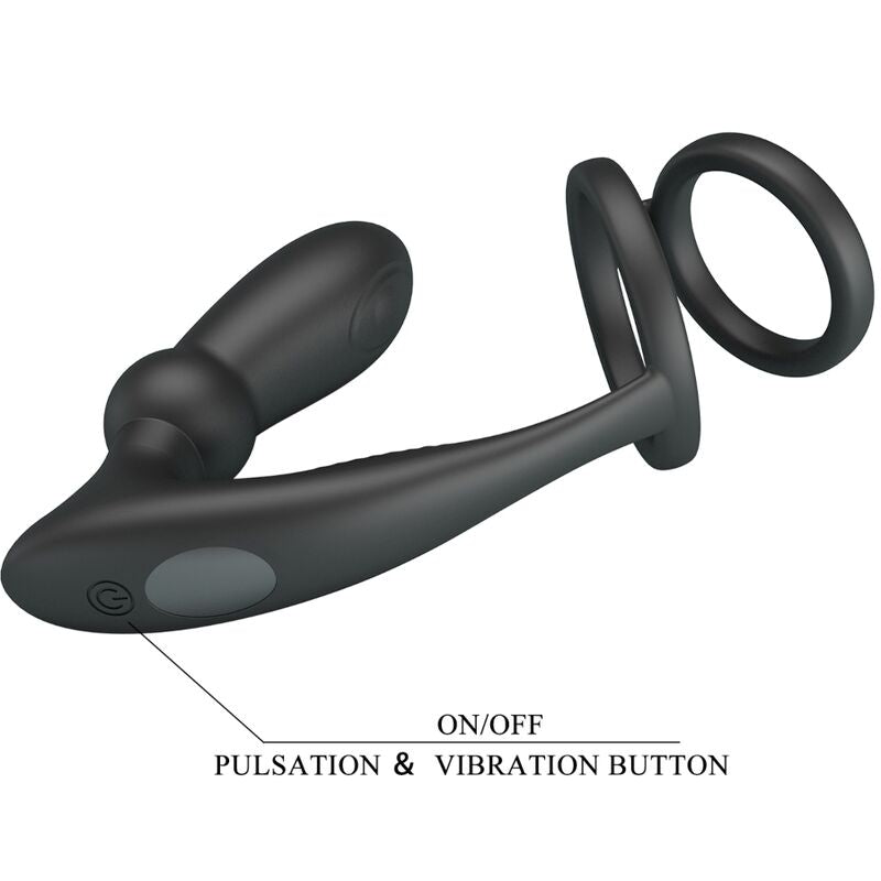Pretty love - emoni anillo pene + plug anal 12 vibraciones