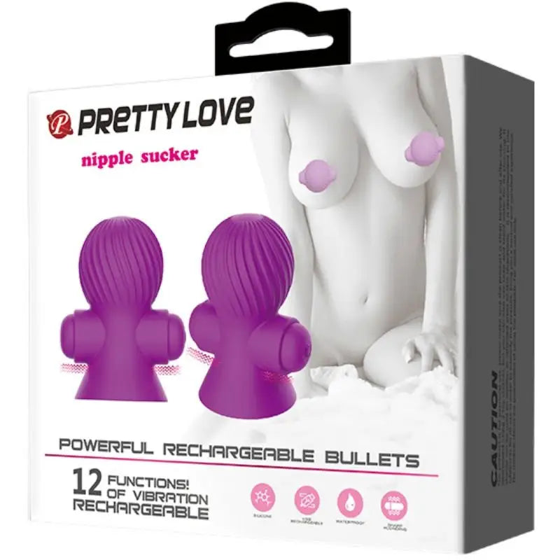 Pretty love - estimuladores pezones 12 modos vibración lila