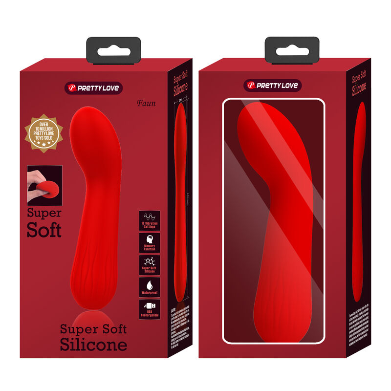 Pretty love - faun vibrador recargable rojo