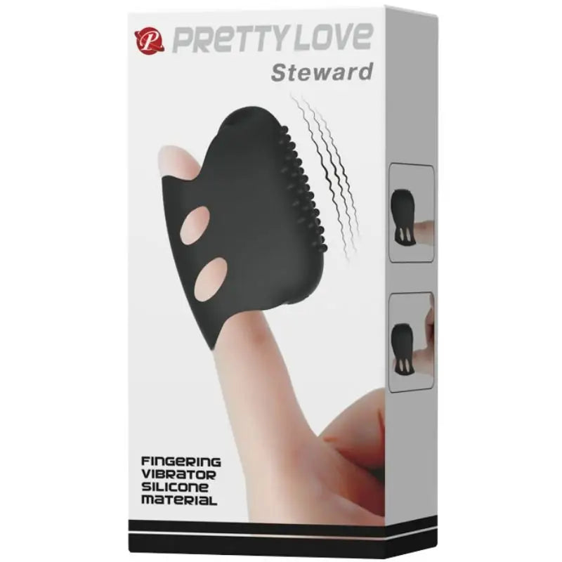 Pretty love - flirtation dedal con vibración steward negro