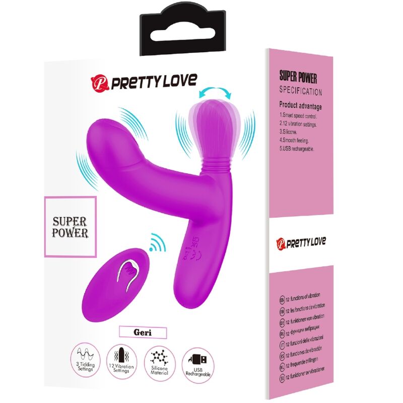 Pretty love - geri masajeador clitoris control remoto rosa