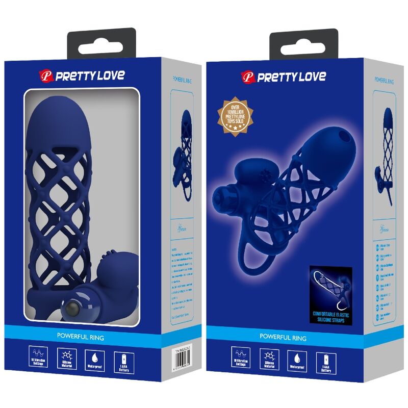 Pretty love - giann anillo vibrador con funda de silicona