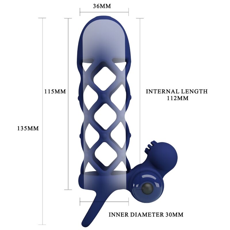 Pretty love - giann anillo vibrador con funda de silicona