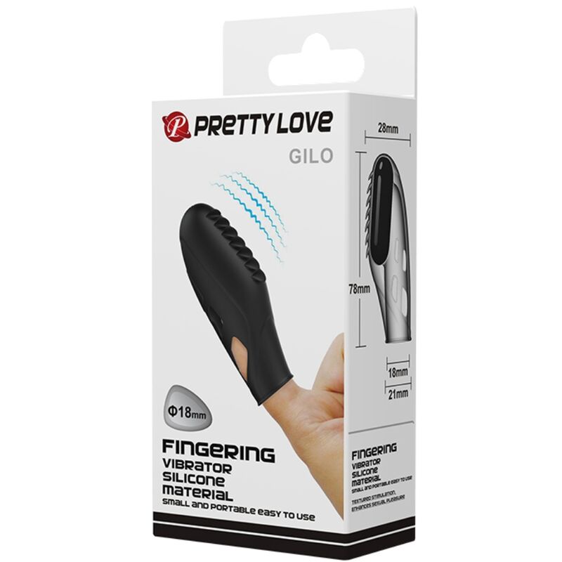 Pretty love - gilo vibrador de dedo silicona negro