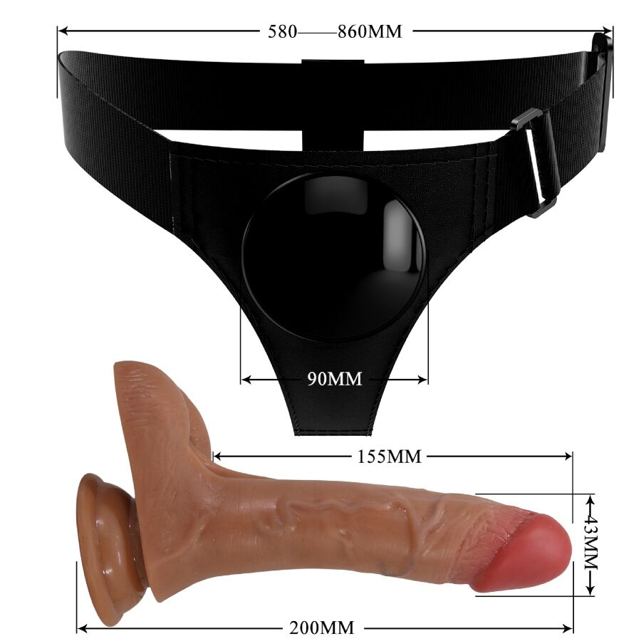 Pretty love - harness briefs universal con dildo vibración