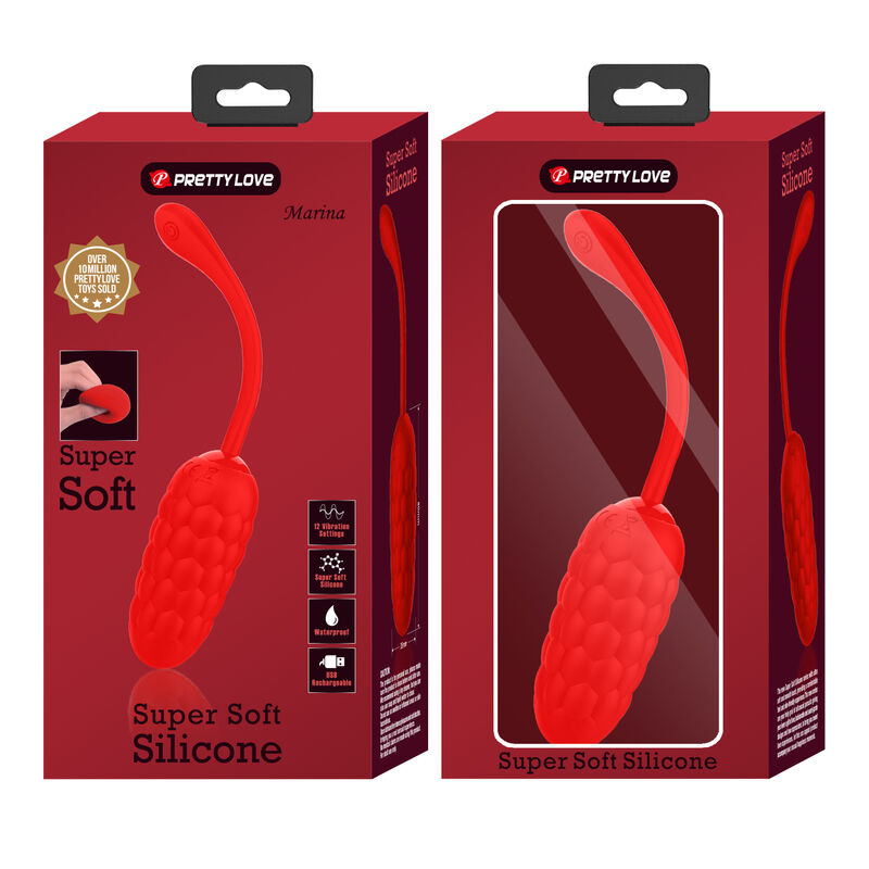 Pretty love - huevo vibrador con textura marina recargable
