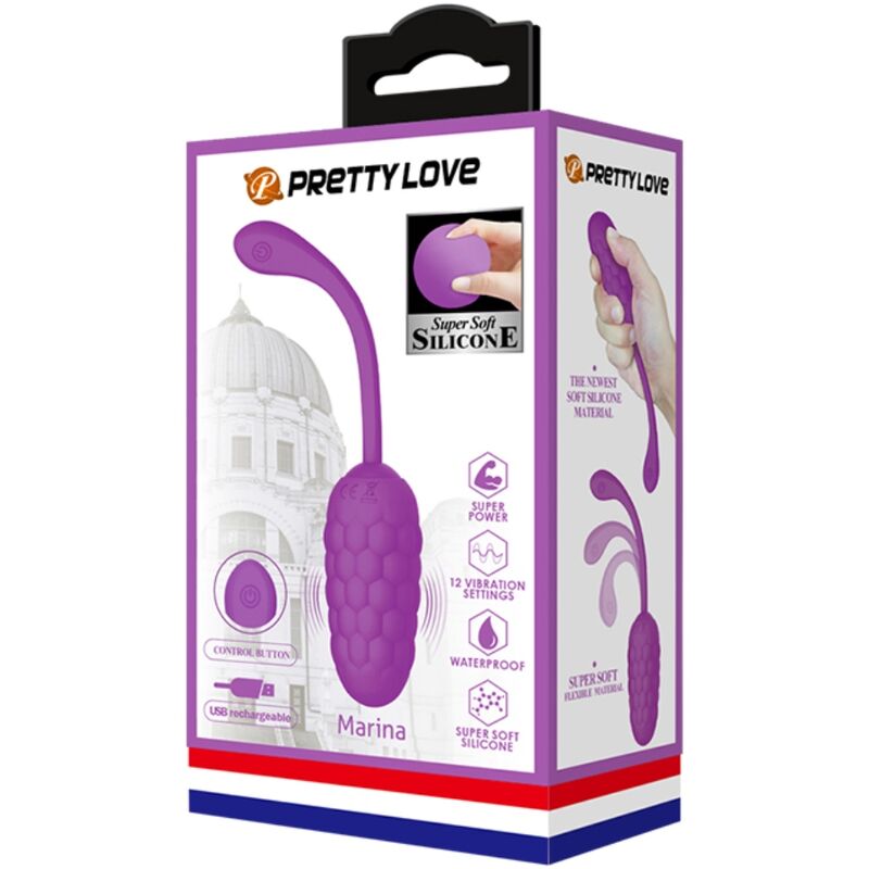 Pretty love - huevo vibrador con textura marina recargable