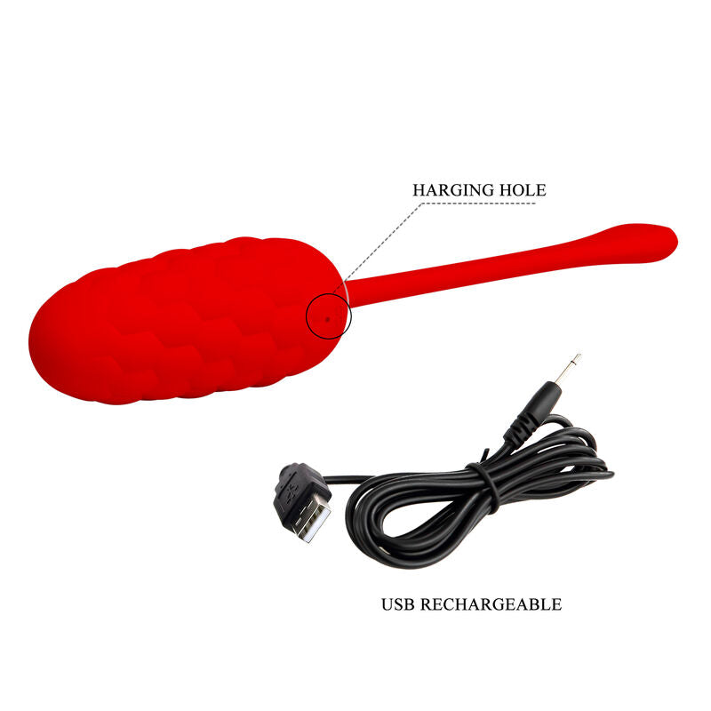 Pretty love - huevo vibrador con textura marina recargable