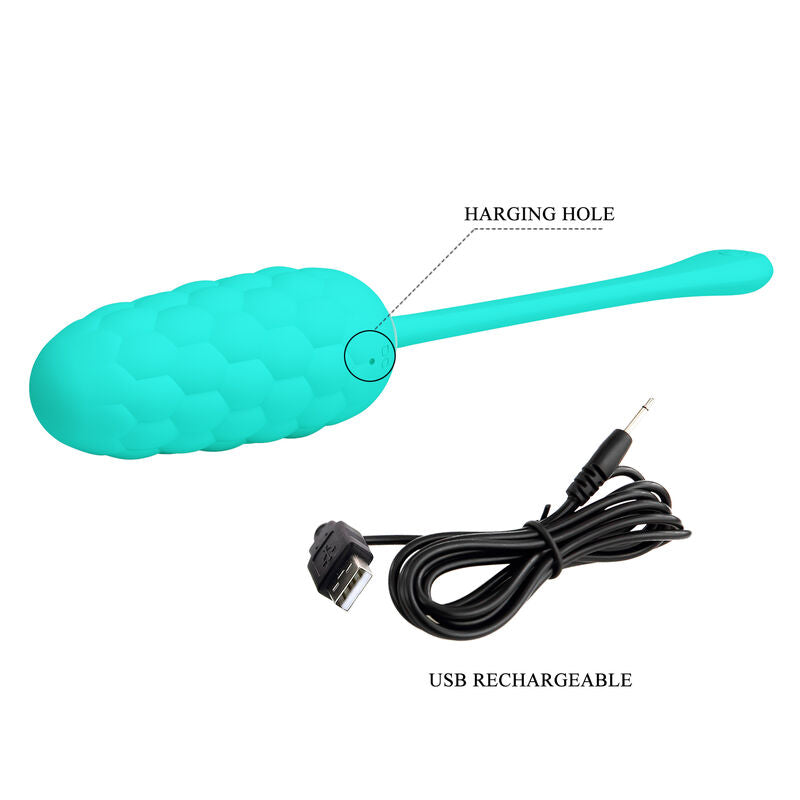 Pretty love - huevo vibrador con textura marina recargable