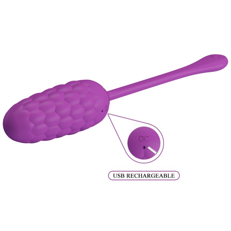 Pretty love - huevo vibrador con textura marina recargable