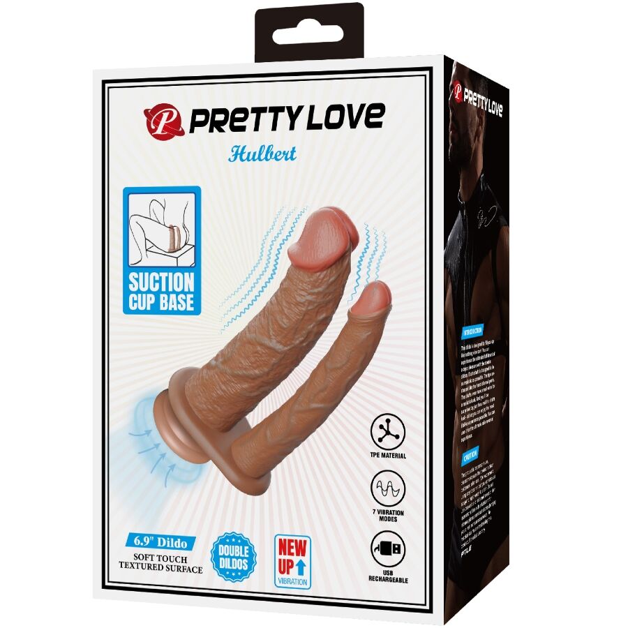 Pretty love - hulbert doble dildo realístico con vibración