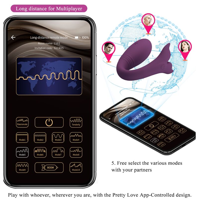 Pretty love - jayleen vibrador app control remoto lila