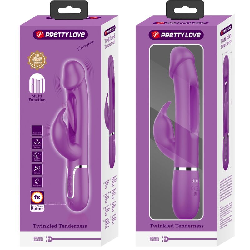 Pretty love - kampas vibrador rabbit multifunción 3 en 1
