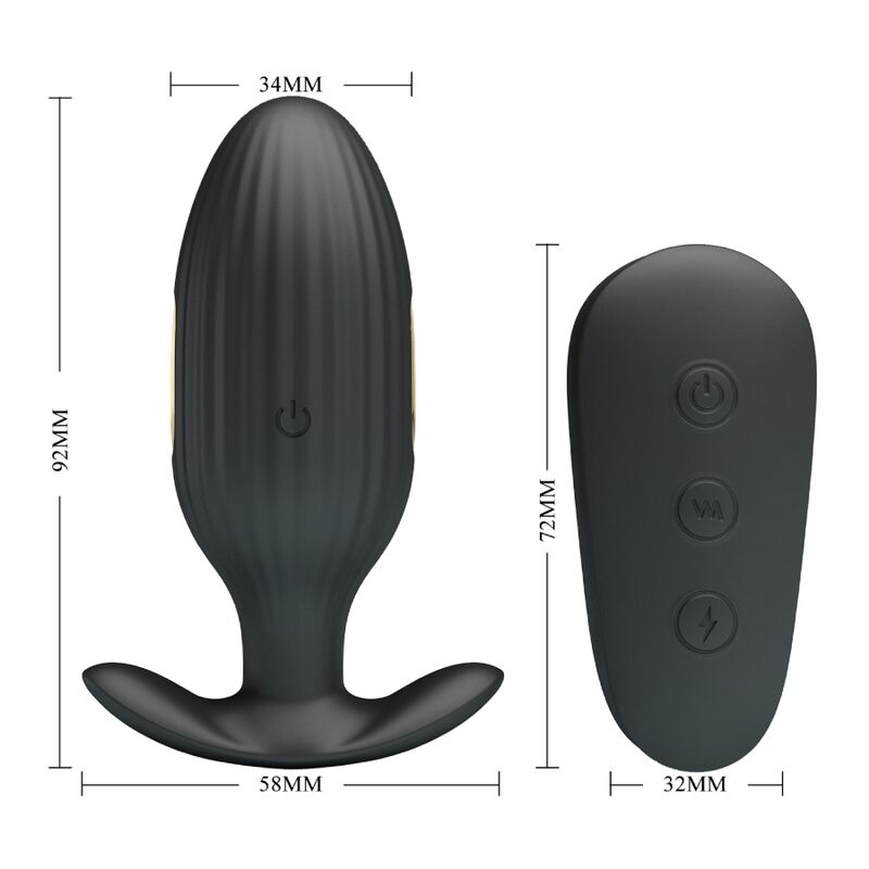 Pretty love - kelly plug anal vibrador recargable negro