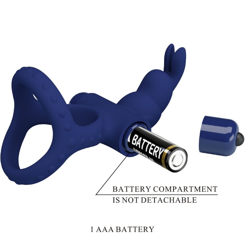 Pretty love - luchito doble anillo vibrador rabbit azul