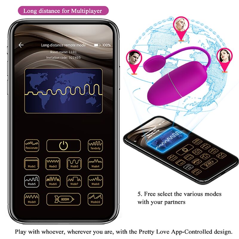 Pretty love - nymph huevo vibrador controlado por app
