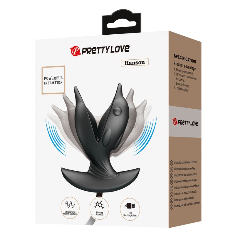 Pretty love - plug anal delfin inflable & recargable