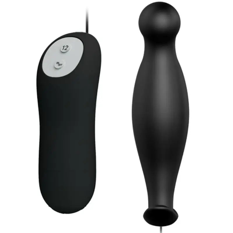 Pretty love - plug anal silicona 12 modos vibración negro
