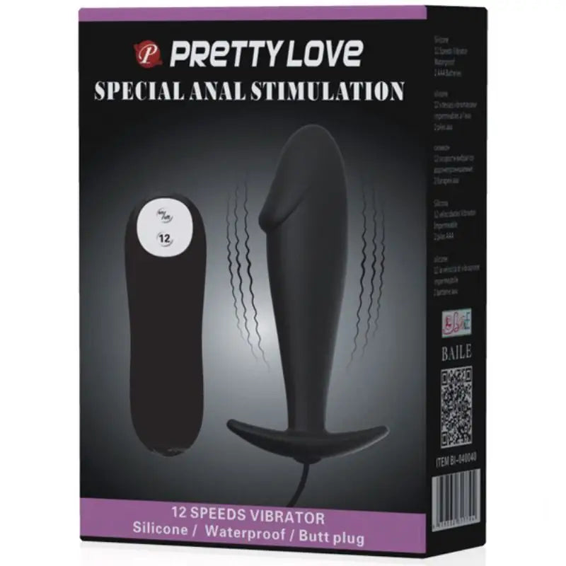 Pretty love - plug anal silicona forma pene y 12 modos