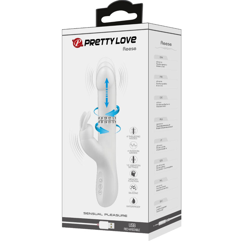 Pretty love - reese vibrador con rotación plateado