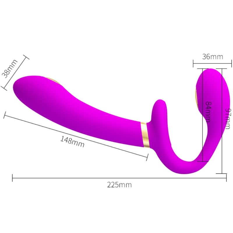 Pretty love - thunderbird vibrador doble strap-on control