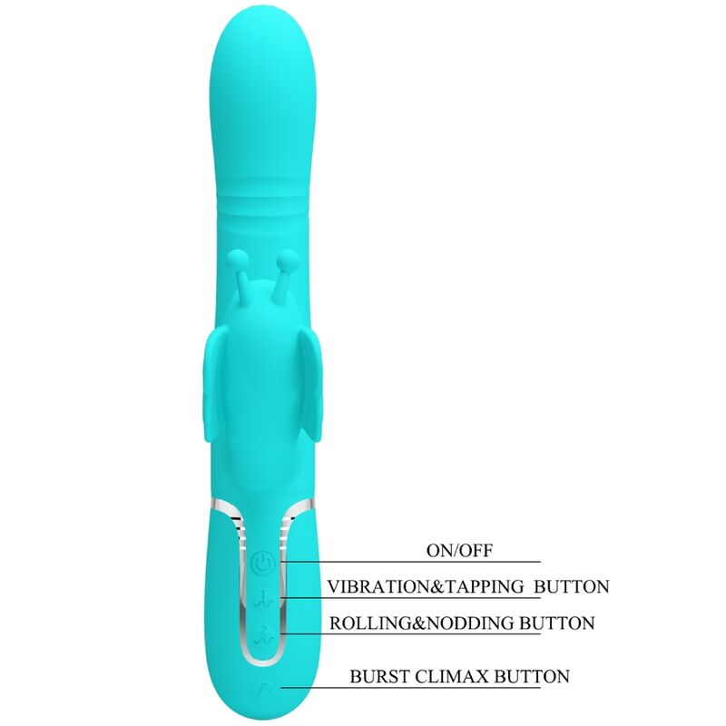 Pretty love - vibrador rabbit multifunción 4 en 1 mariposa